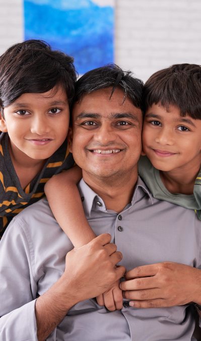 happyman with two children | mediation services in Nottingham